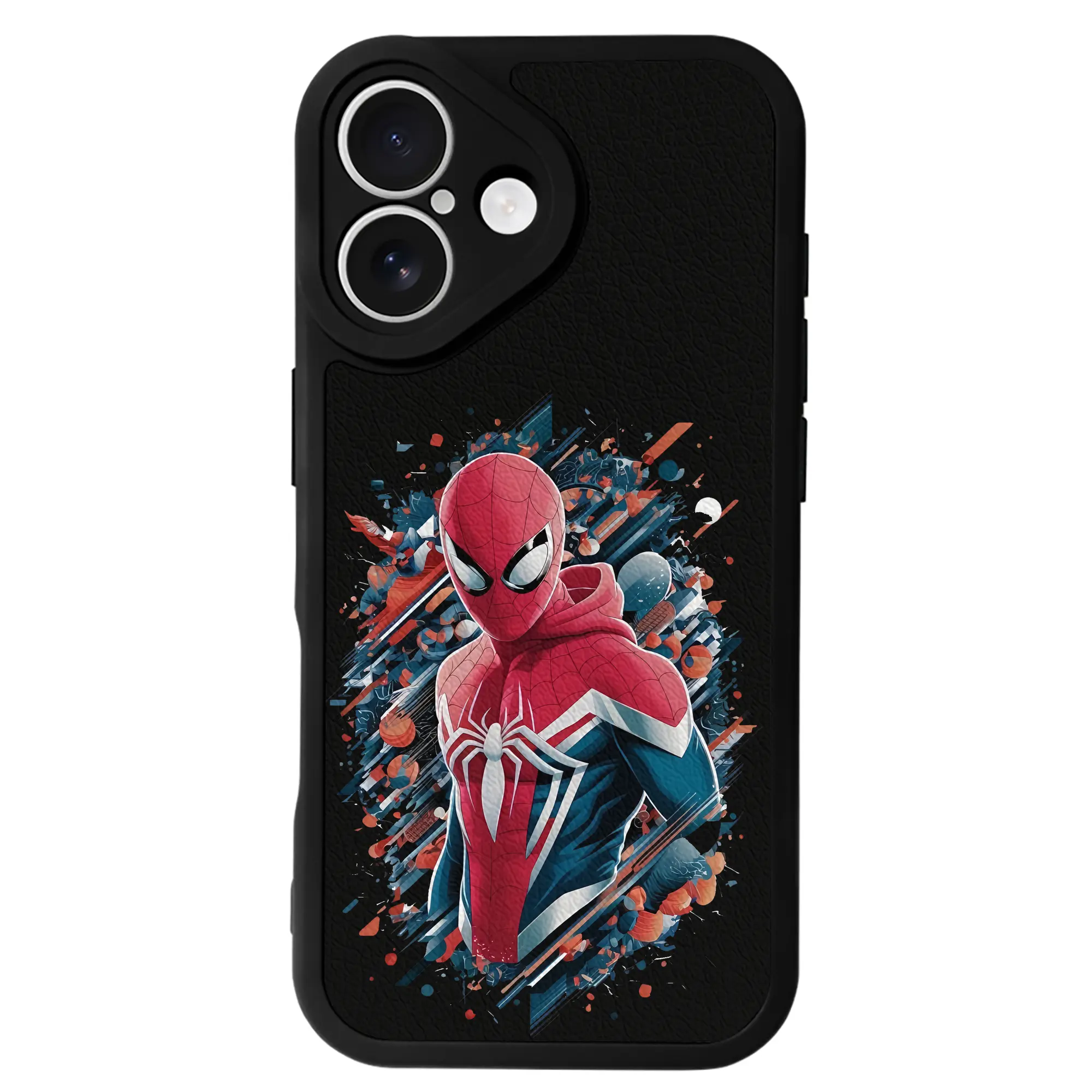 アベンジャーズ (Avenjāzu) グッズ スパイダーマン（Spider-Man） - IPhone 16シリーズ対応 ・ シリコンスマホケース ・ レザー調 ・ 高精度フィット ・ 耐衝撃 ・ ワイヤレス充電対応 ・ 精密カット